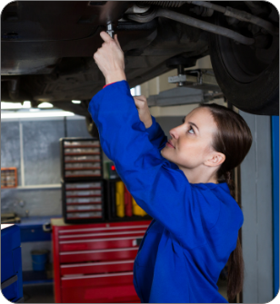 female-mechanic-examining-car